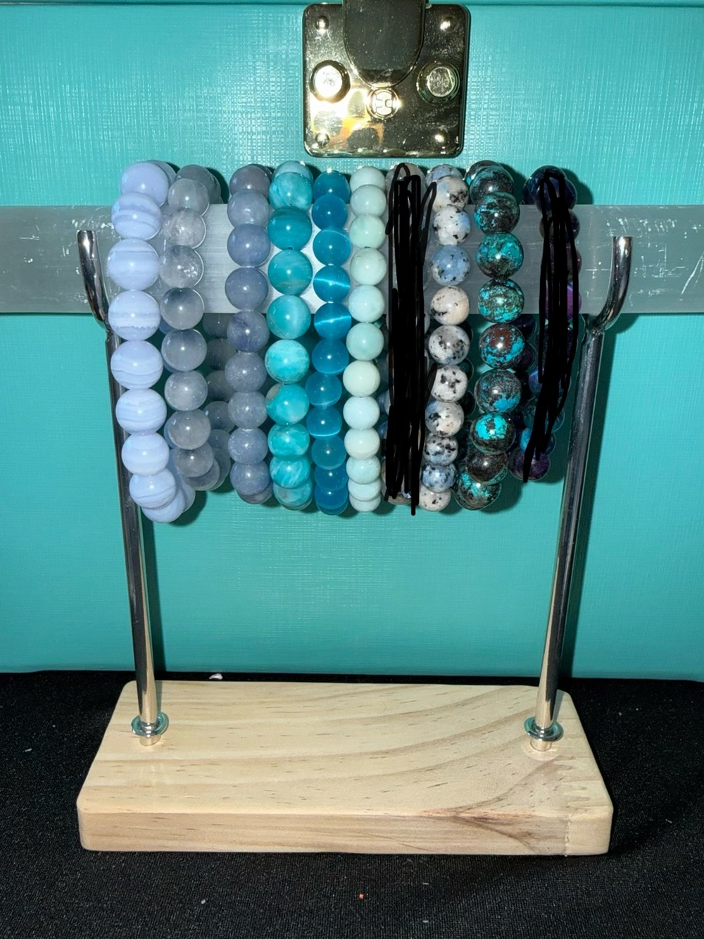 Variety of blue authentic crystal bracelets